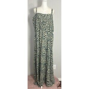 NWOT Soft Surrounding Tan/Olive Green Animal Print  Maxi Dress Plus Size 3X (24)